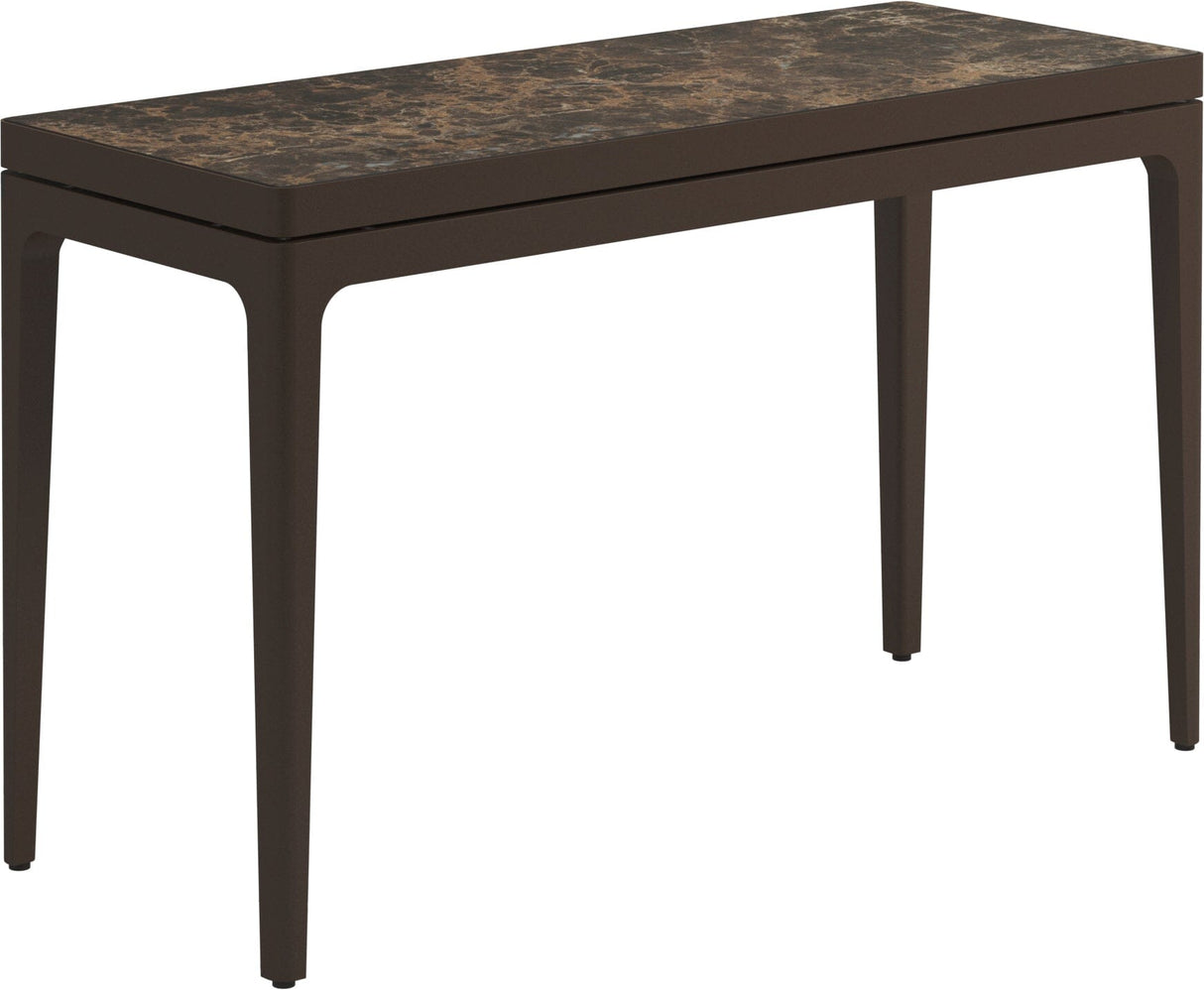 Gloster Grid Small Console Table - 103x40cm h:63cm - Ceramic Top Java / Emperor Ceramic Top