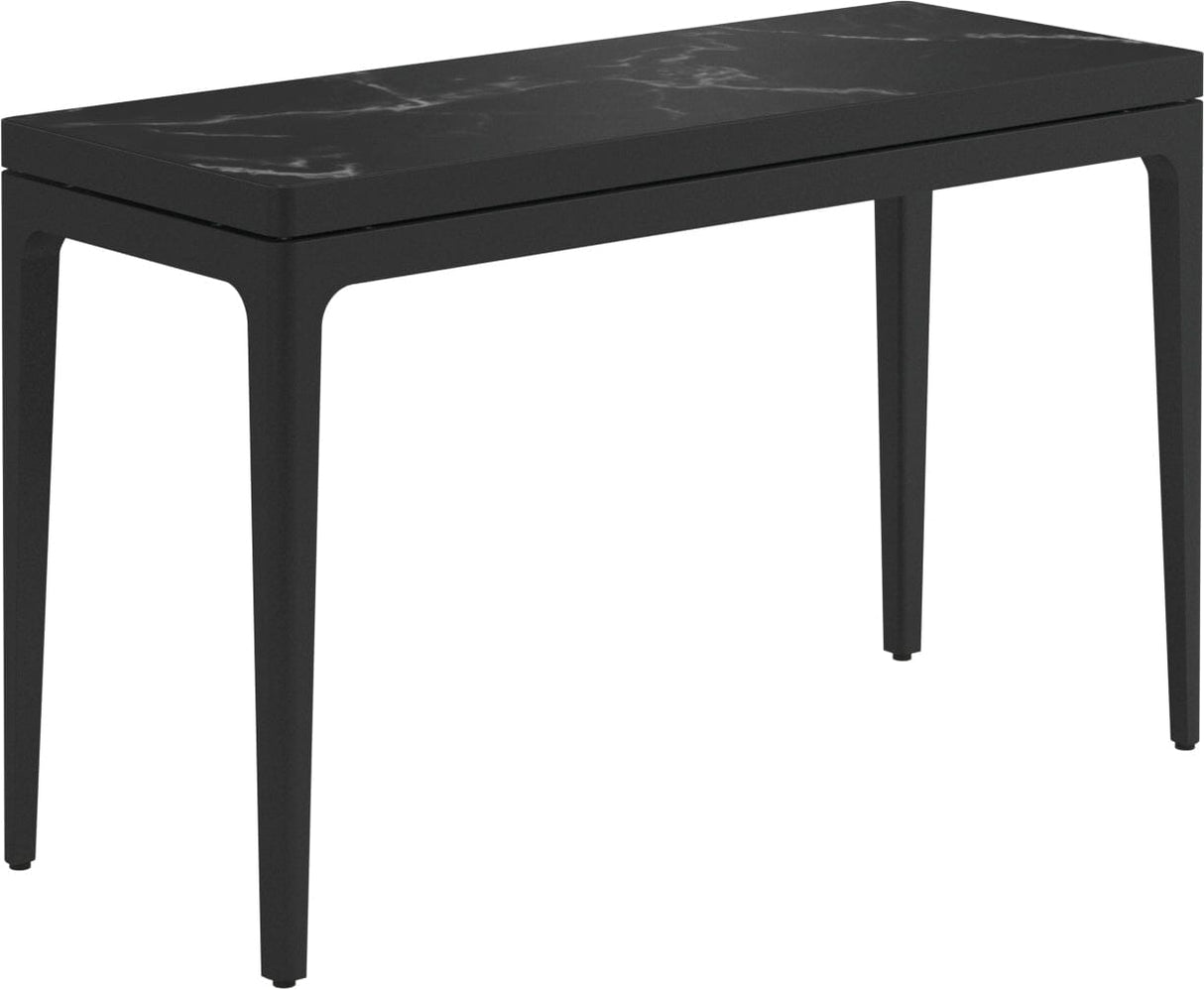 Gloster Grid Small Console Table - 103x40cm h:63cm - Ceramic Top Meteor / Nero Ceramic Top