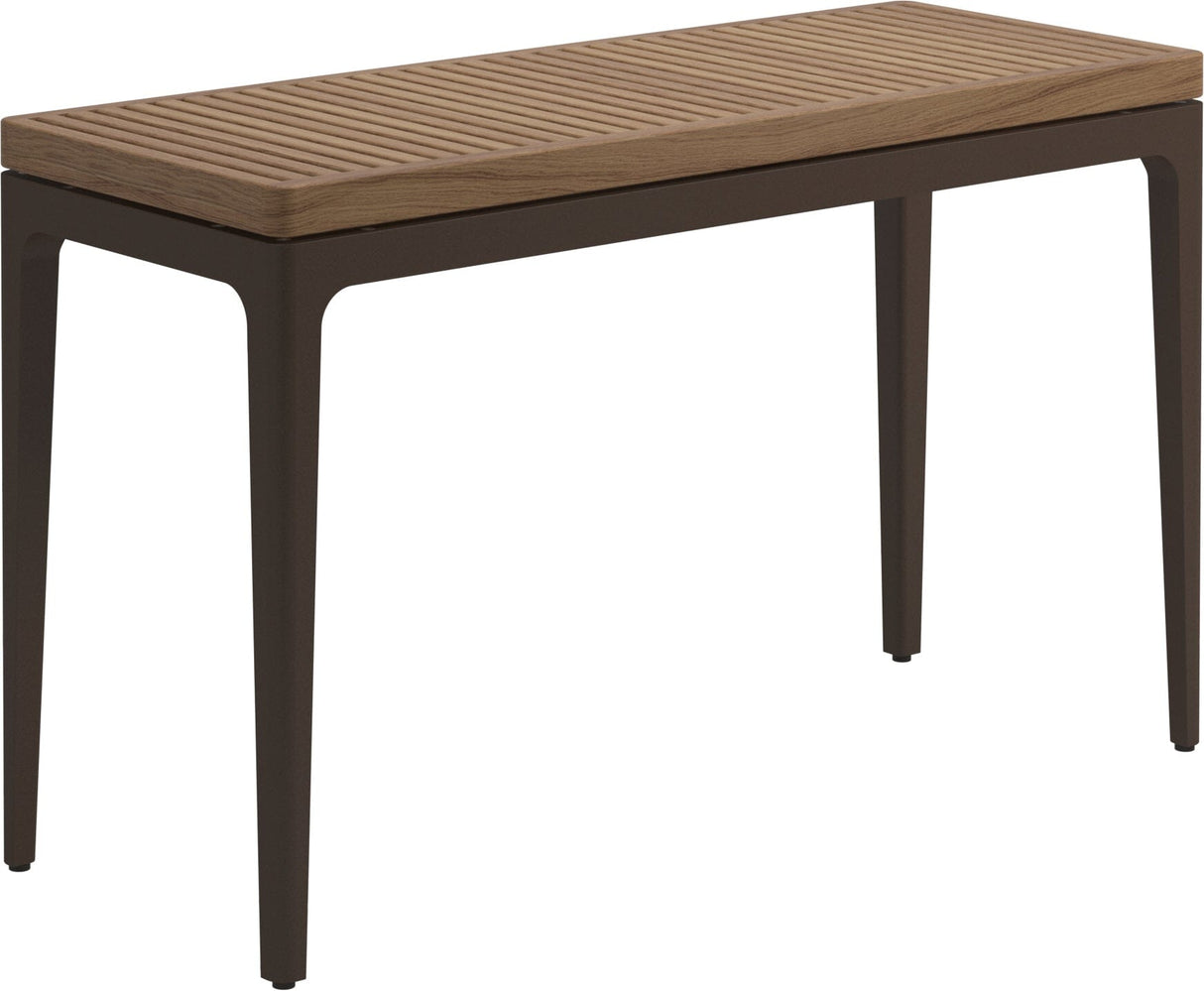 Gloster Grid Small Console Table - 103x40cm h:63cm - Teak Top Java / Teak