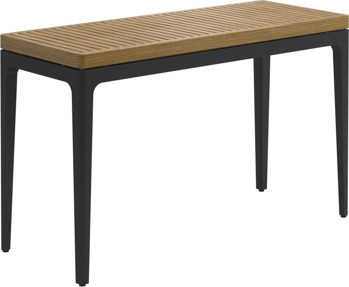 Gloster Grid Small Console Table - 103x40cm h:63cm - Teak Top Meteor / Teak