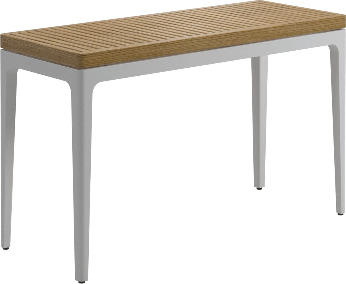 Gloster Grid Small Console Table - 103x40cm h:63cm - Teak Top White / Teak