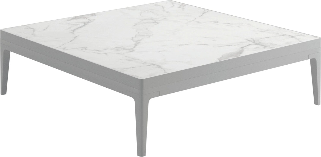 Gloster Grid Square Coffee Table - Table basse 103x103cm h:30cm - Ceramic Top White / Bianco Ceramic Top