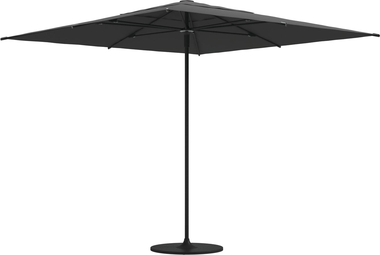 Gloster Halo Parasol 260x260cm Square Push-Up avec Socle Base ronde 50kg Meteor / Grey Fabric