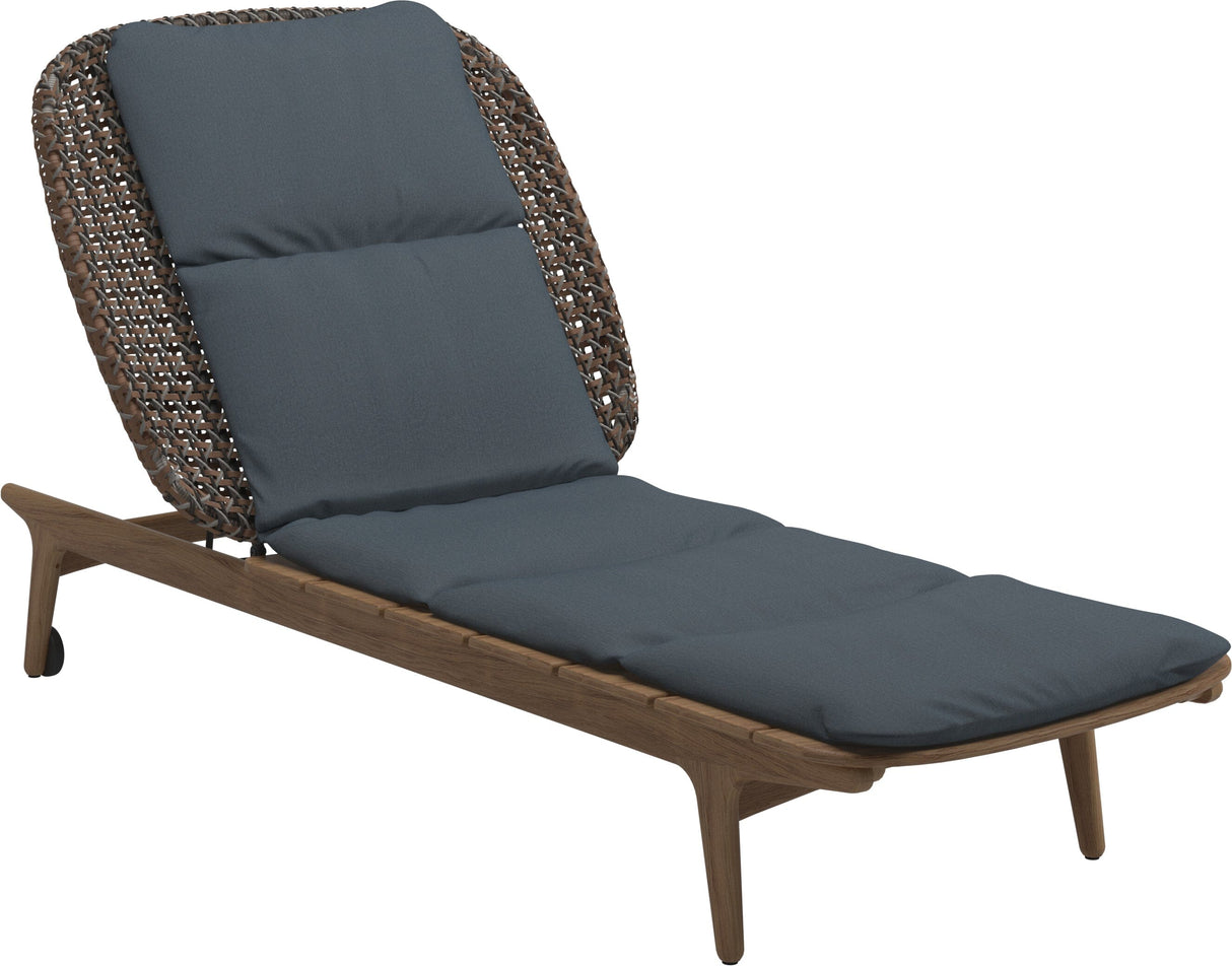 Gloster Kay Chaise longue Brindle Grade D (ST) Tuck Denim 0157