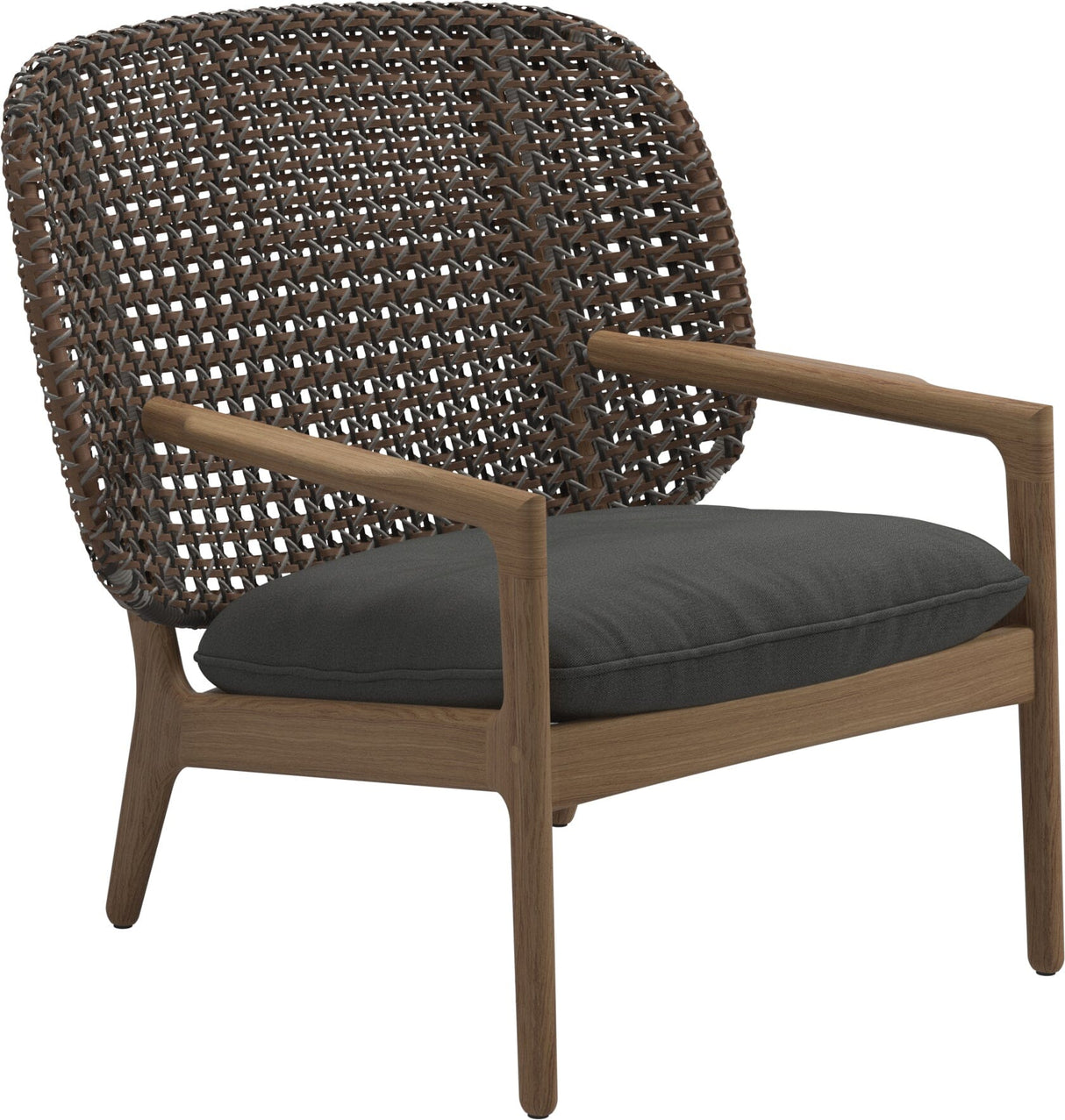 Gloster Kay Fauteuil club - Lounge Chair Bas dossier Brindle Grade B (WR) Blend Coal 0144