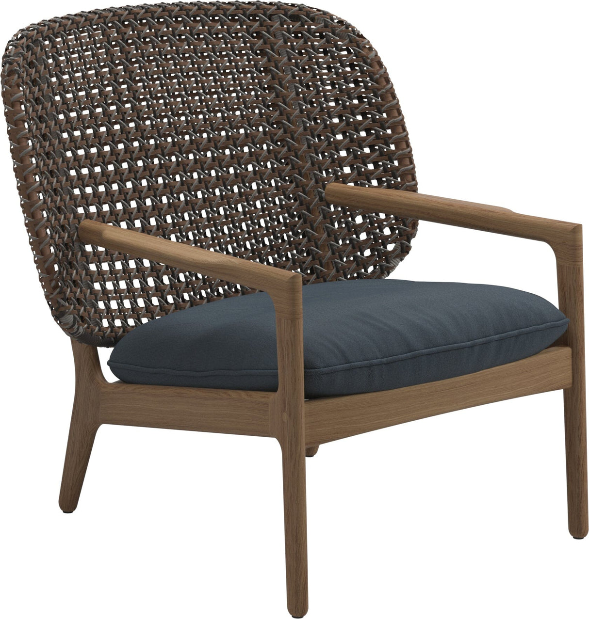 Gloster Kay Fauteuil club - Lounge Chair Bas dossier Brindle Grade D (ST) Tuck Denim 0157