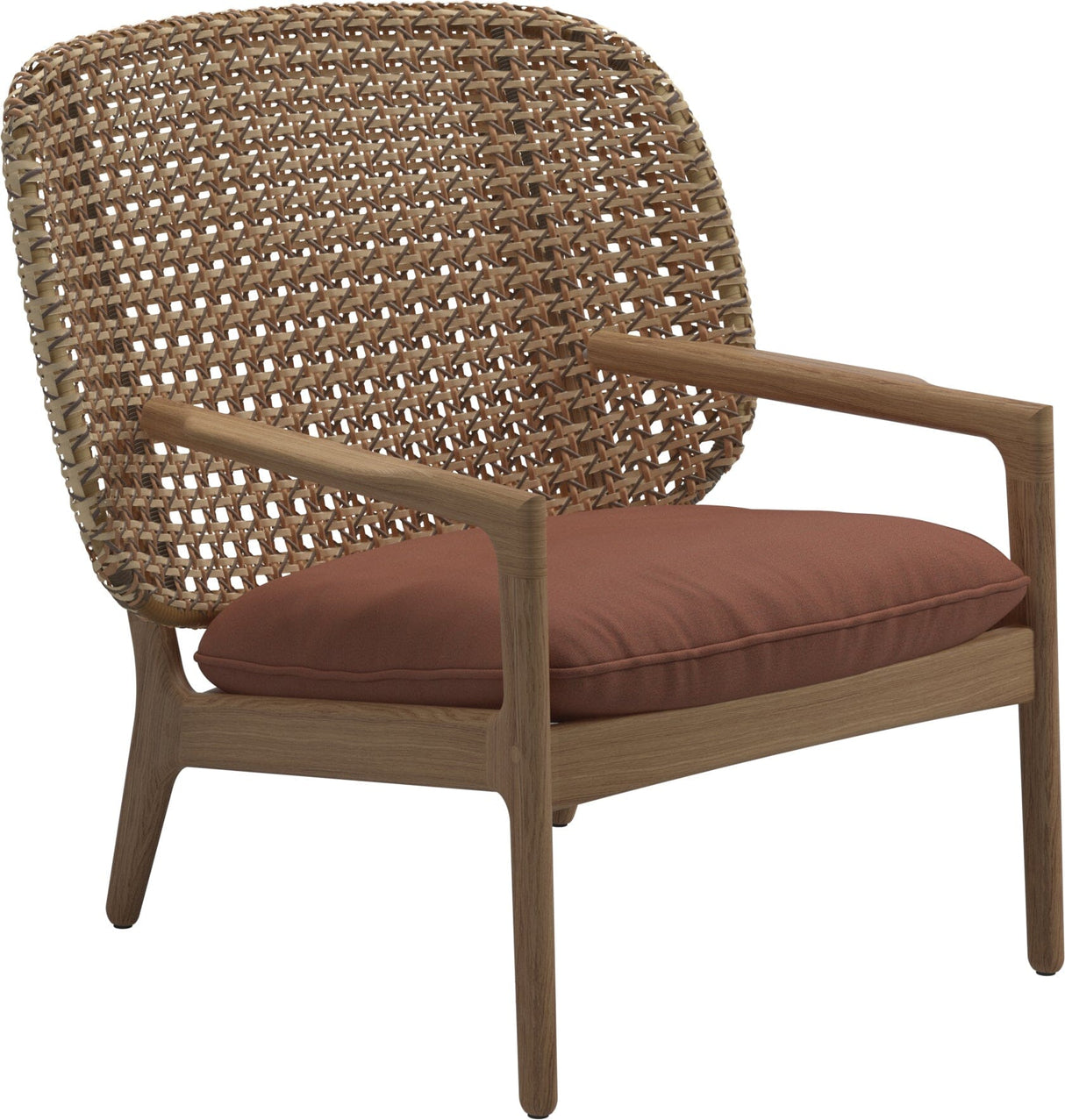 Gloster Kay Fauteuil club - Lounge Chair Bas dossier Harvest Grade B (WR) Blend Clay 0143