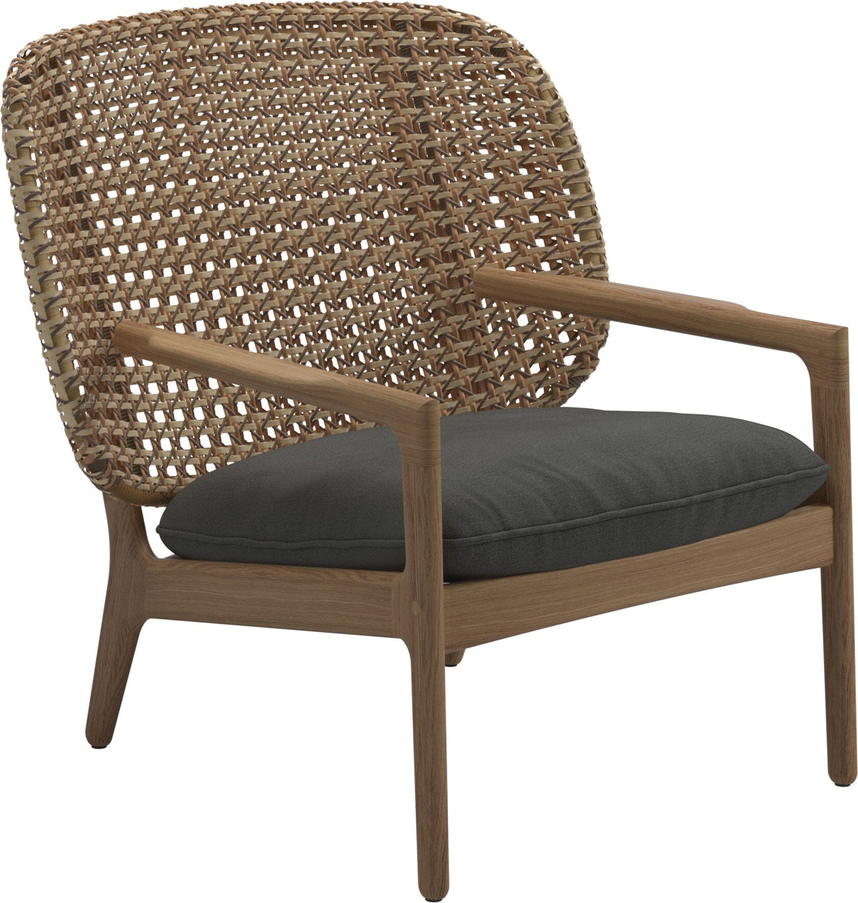 Gloster Kay Fauteuil club - Lounge Chair Bas dossier Harvest Grade B (WR) Blend Coal 0144