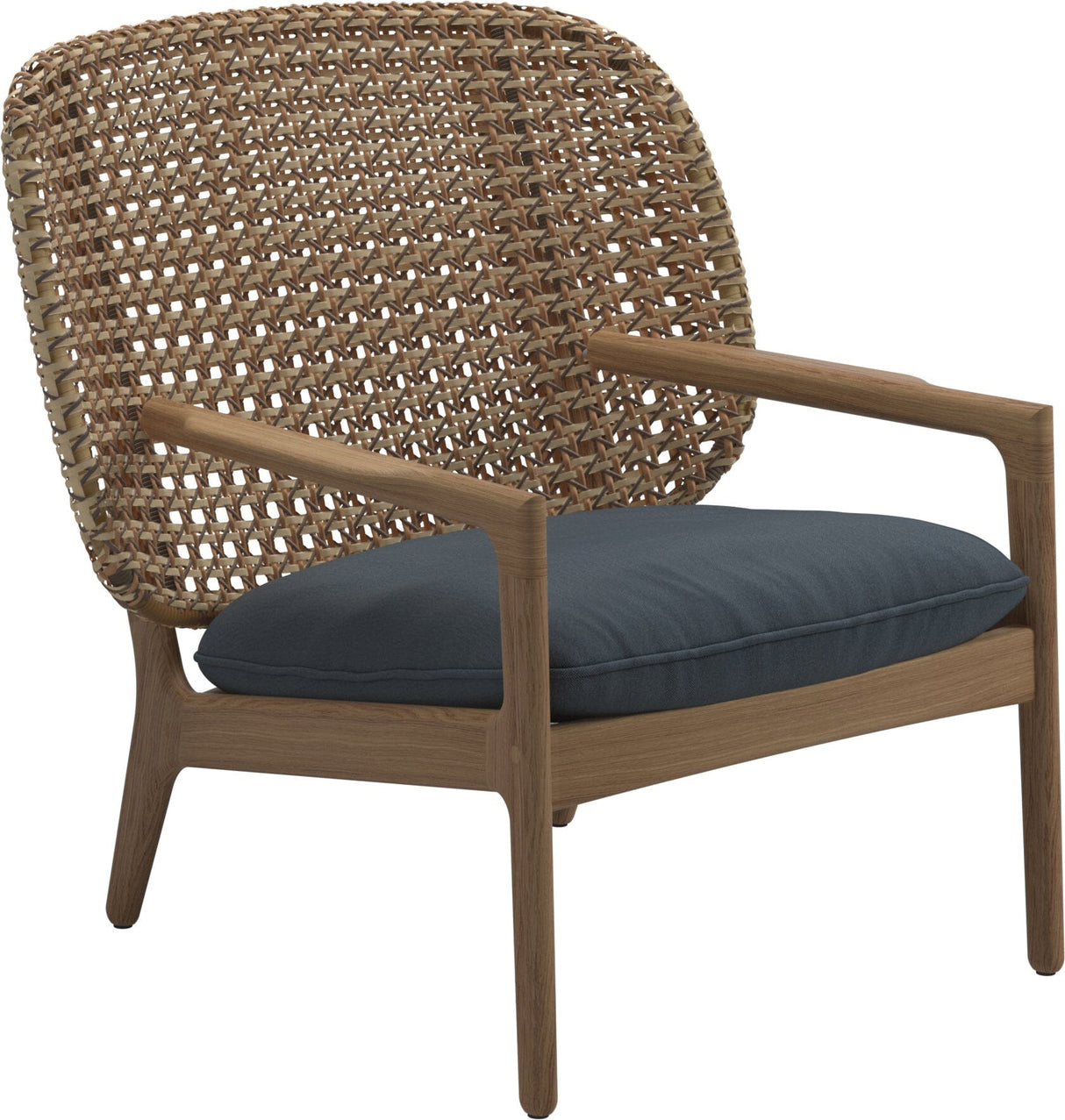 Gloster Kay Fauteuil club - Lounge Chair Bas dossier Harvest Grade D (ST) Tuck Denim 0157