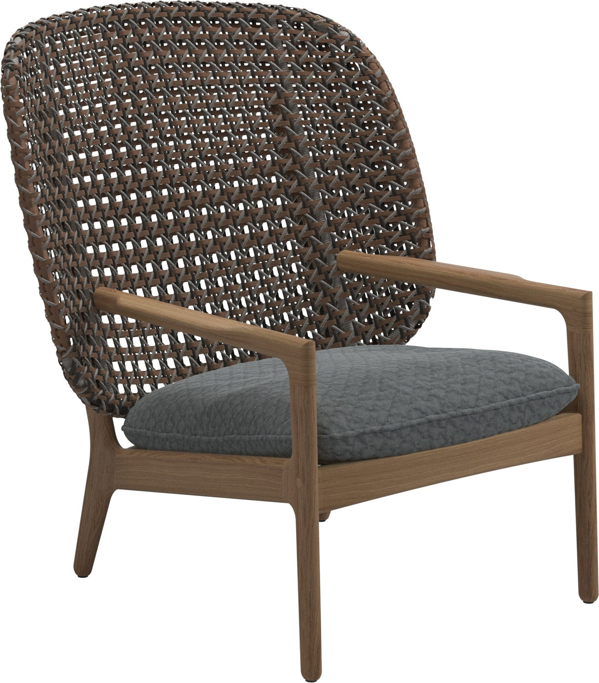Gloster Kay Fauteuil club - Lounge Chair Haut dossier Brindle Grade D (ST) Wave Gravel 0159