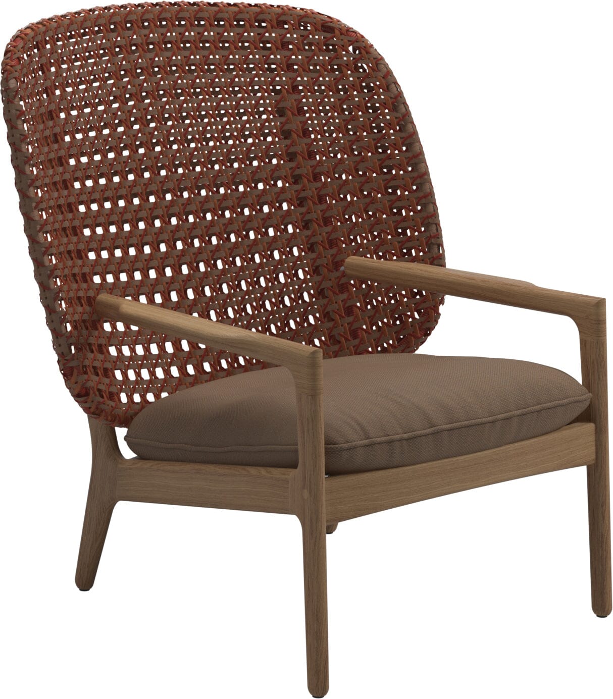 Gloster Kay Fauteuil club - Lounge Chair Haut dossier Copper Grade D (ST) Ravel Ginger 0119