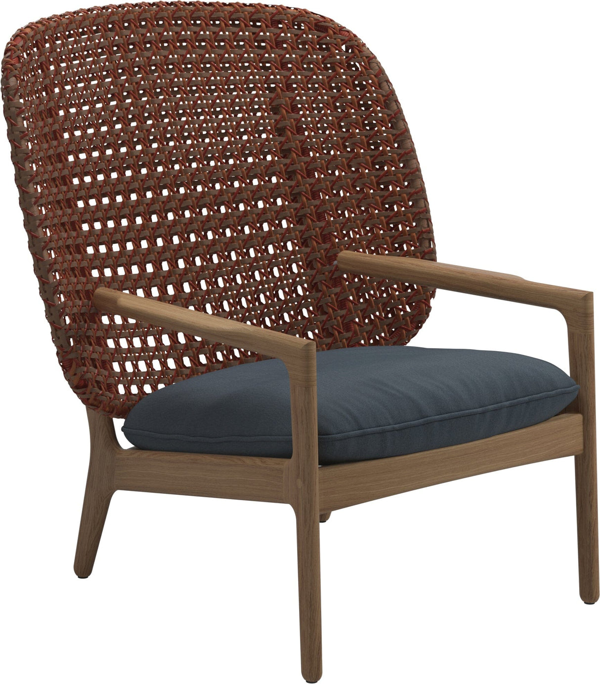 Gloster Kay Fauteuil club - Lounge Chair Haut dossier Copper Grade D (ST) Tuck Denim 0157