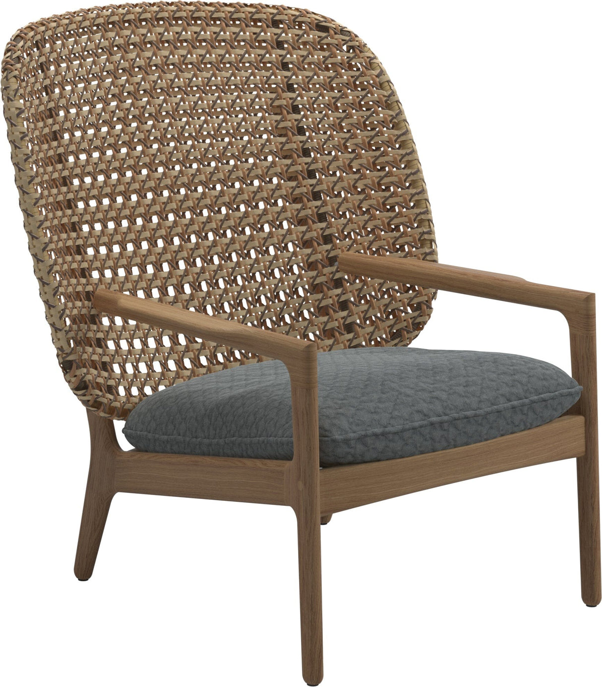 Gloster Kay Fauteuil club - Lounge Chair Haut dossier Harvest Grade D (ST) Wave Gravel 0159