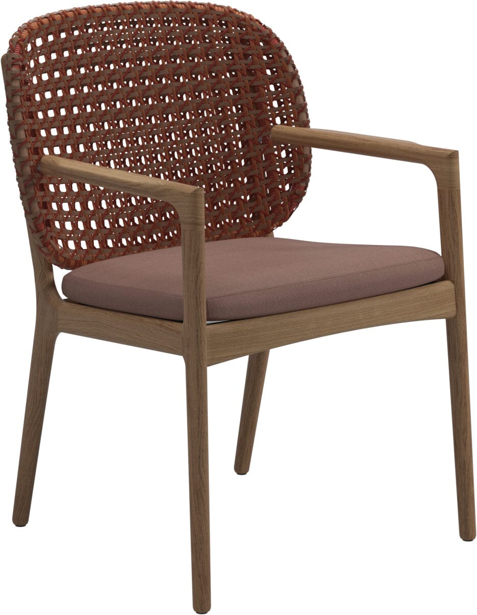 Gloster Kay Fauteuil repas avec accoudoirs Copper