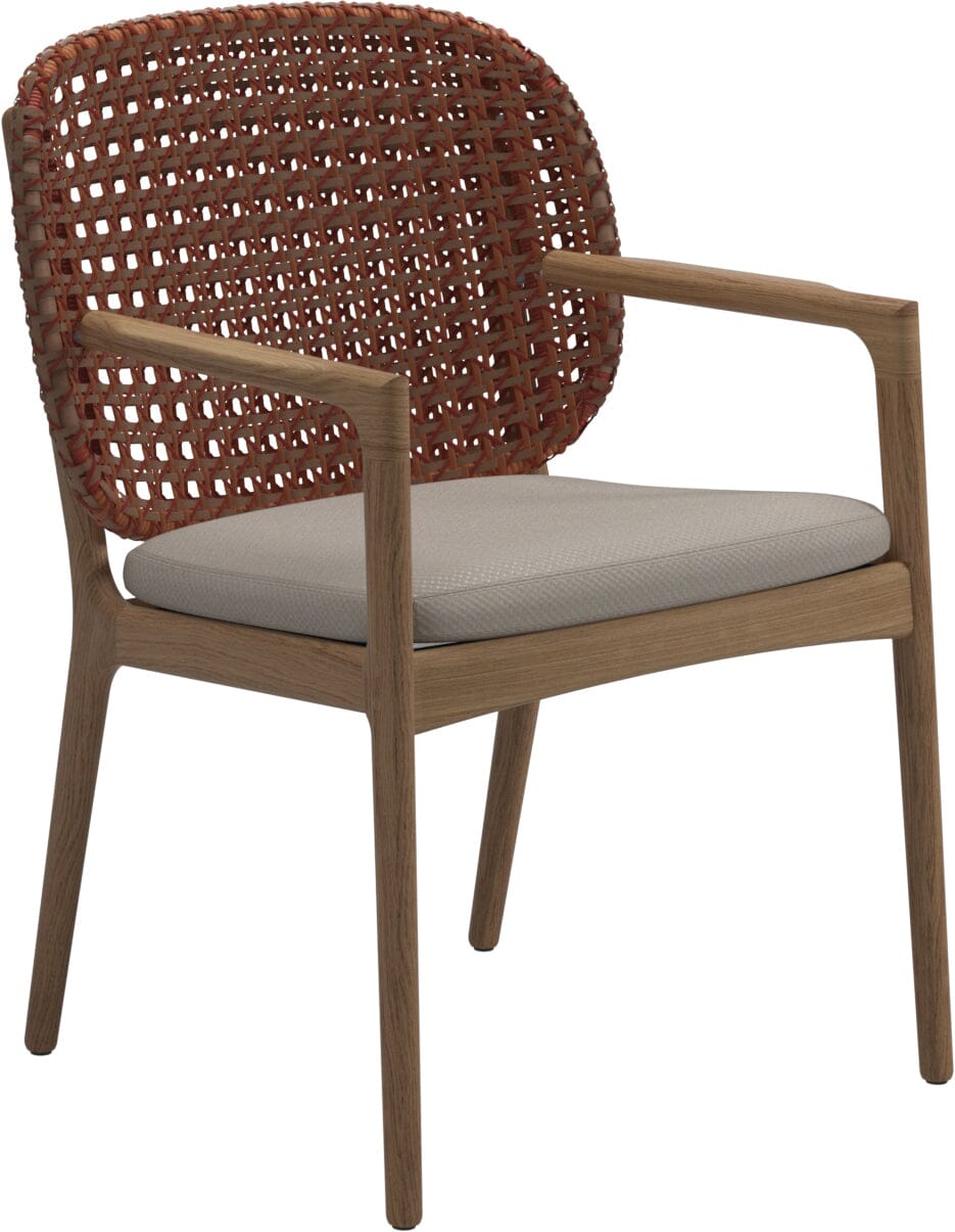 Gloster Kay Fauteuil repas avec accoudoirs Copper Grade D (ST) Dot Oyster 0117