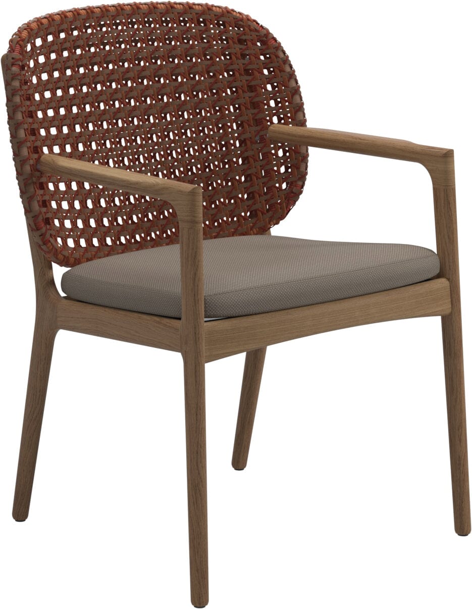 Gloster Kay Fauteuil repas avec accoudoirs Copper Grade D (ST) Ravel Dune 0118