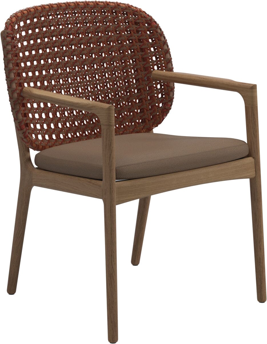 Gloster Kay Fauteuil repas avec accoudoirs Copper Grade D (ST) Ravel Ginger 0119