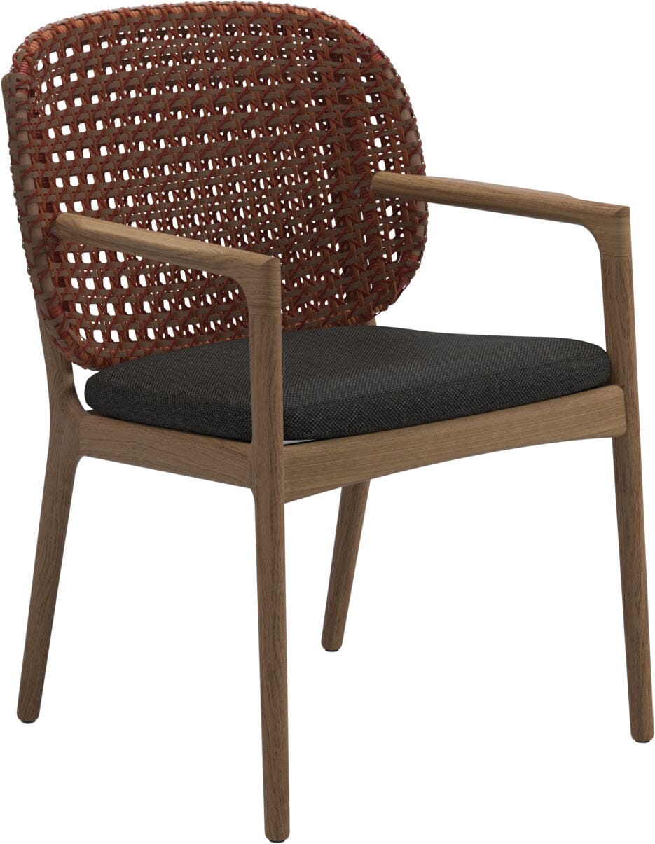 Gloster Kay Fauteuil repas avec accoudoirs Copper Grade D (ST) Ravel Sable 0120