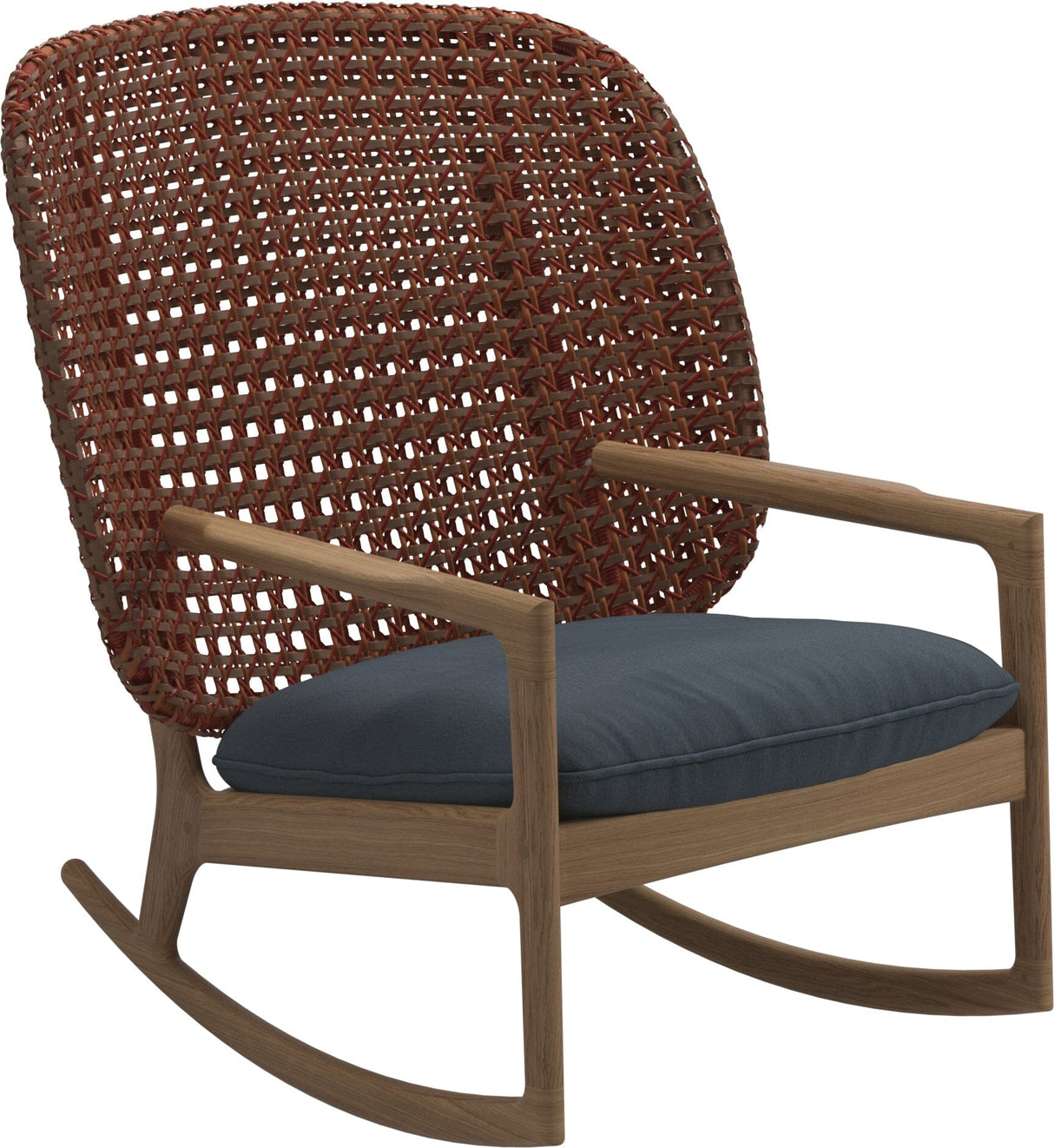 Gloster Kay High Back Rocking Chair Copper Grade D (ST) Tuck Denim 0157