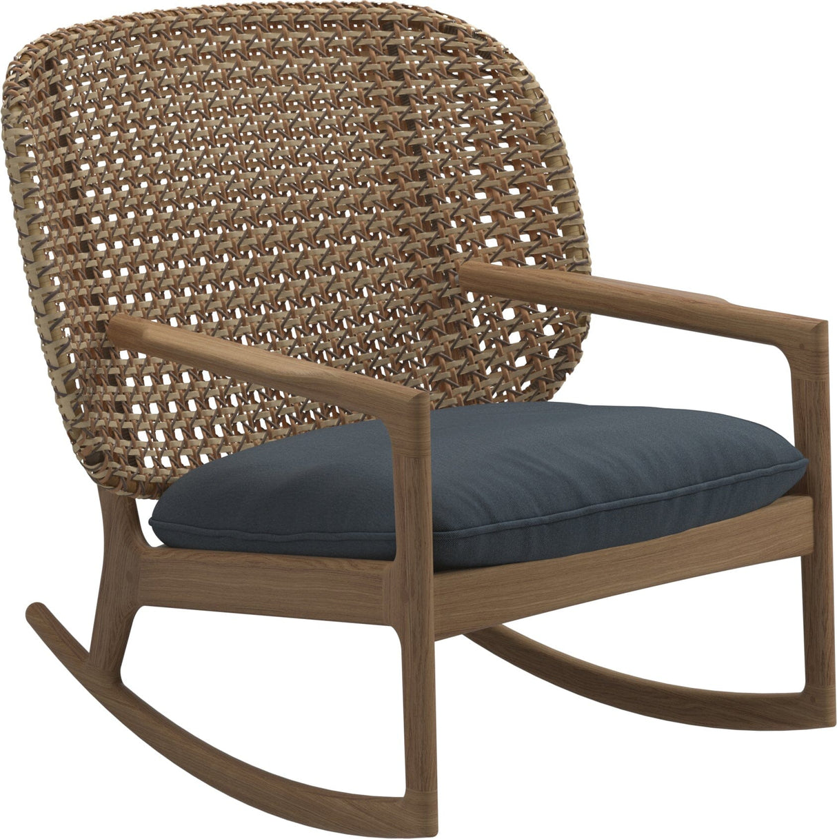 Gloster Kay Low Back Rocking Chair Harvest Grade D (ST) Tuck Denim 0157