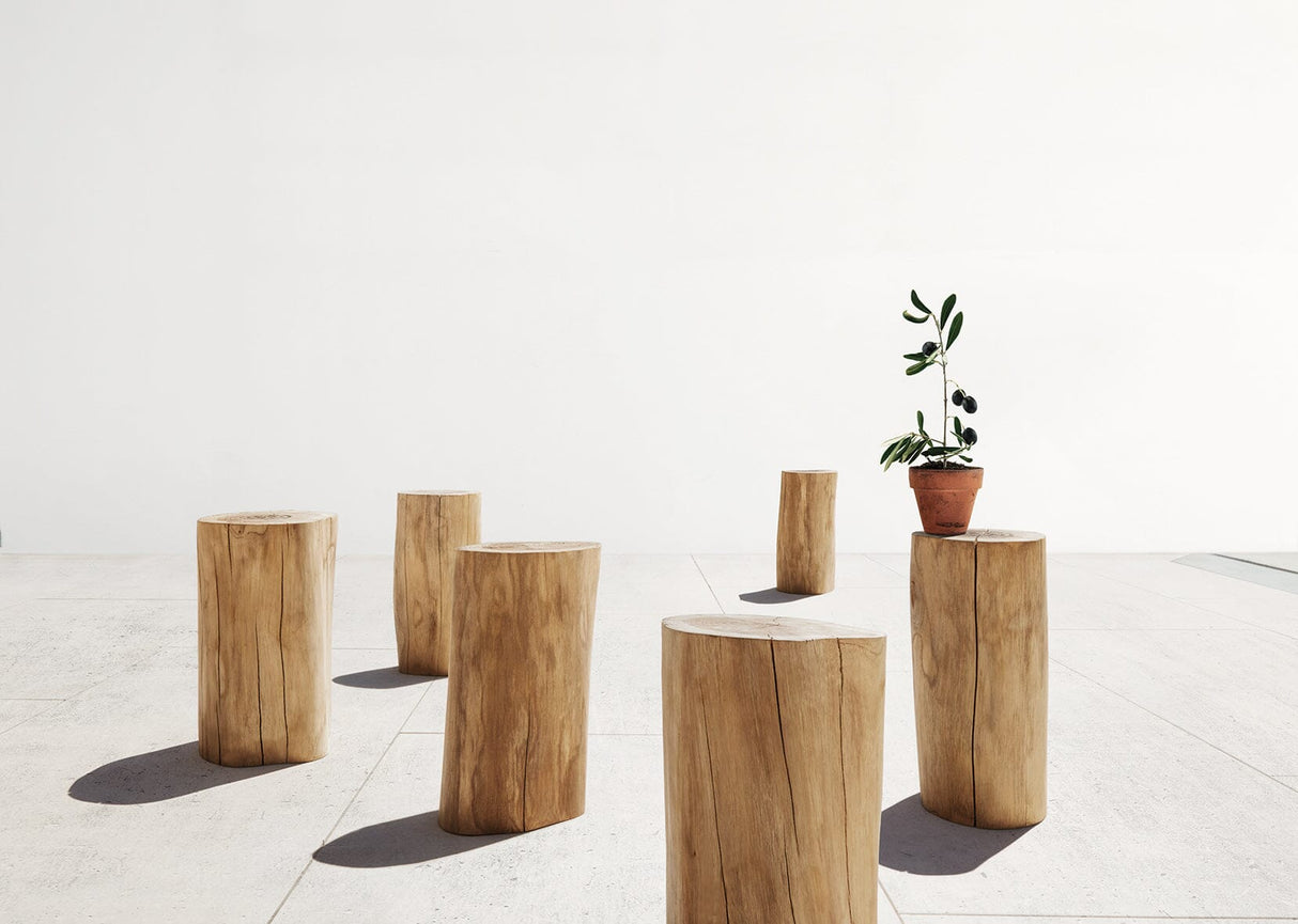 Gloster RAW Log Stool / Side Table Teak- Tronc d'arbre Ø20-35cm h:44.5cm