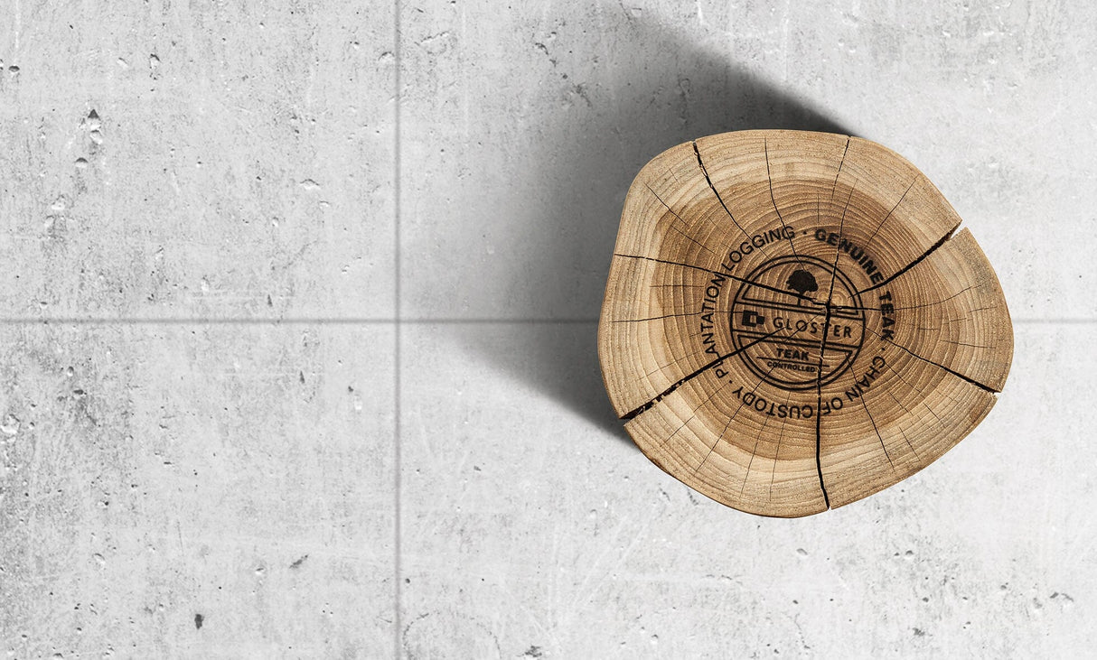 Gloster RAW Log Stool / Side Table Teak- Tronc d'arbre Ø20-35cm h:44.5cm