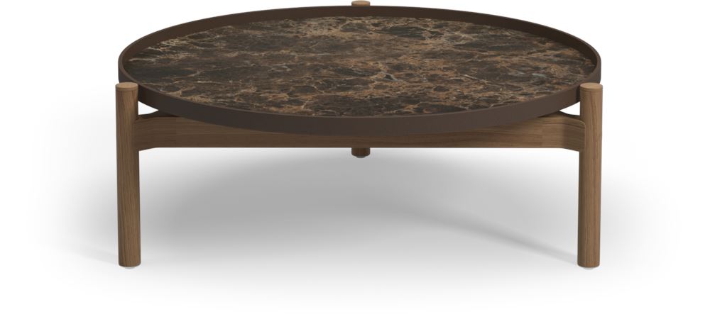 Gloster Sepal Coffee Table - Table basse ronde Ø83cm h:31cm Teak / Java / Emperor Ceramic