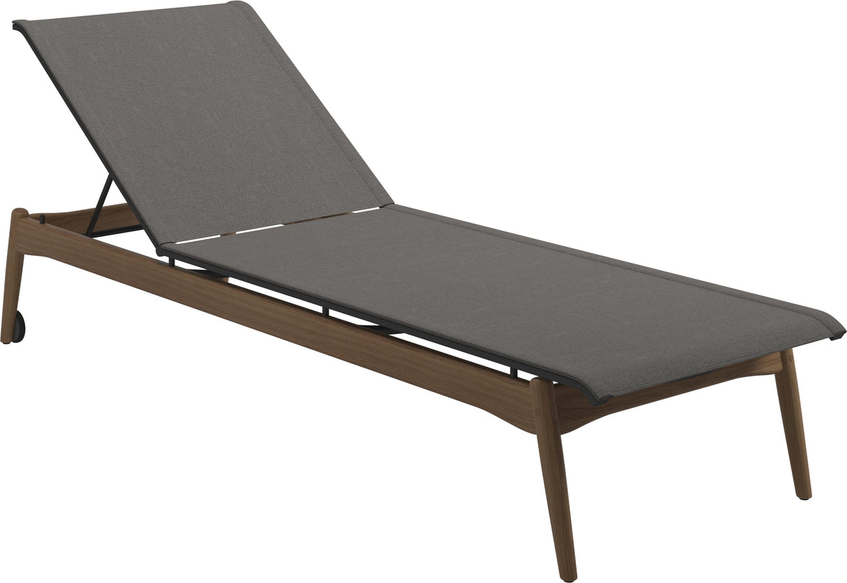 Gloster Sway Teak Chaise longue Meteor / Granite Sling