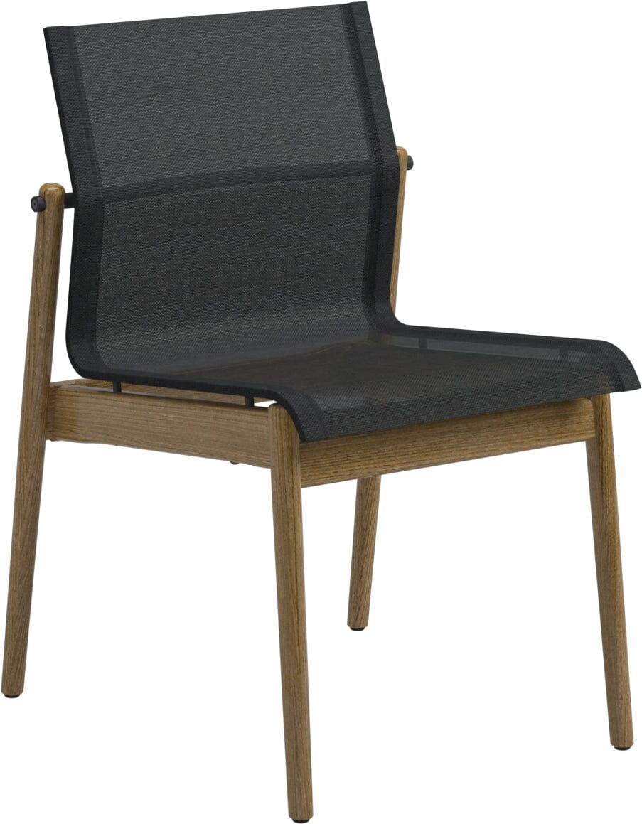 Gloster Sway Teak Chaise repas Meteor / Anthracite Sling