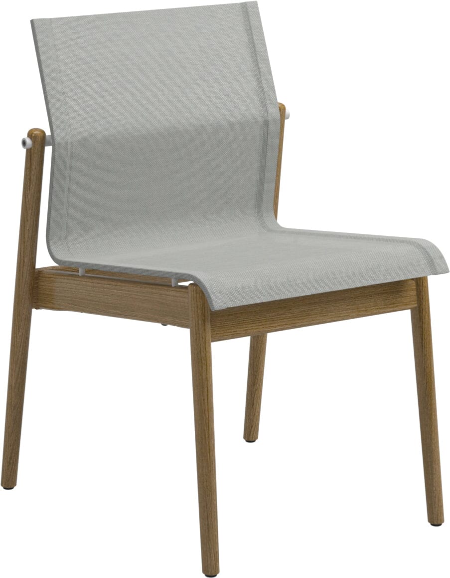 Gloster Sway Teak Chaise repas White / Seagull Sling