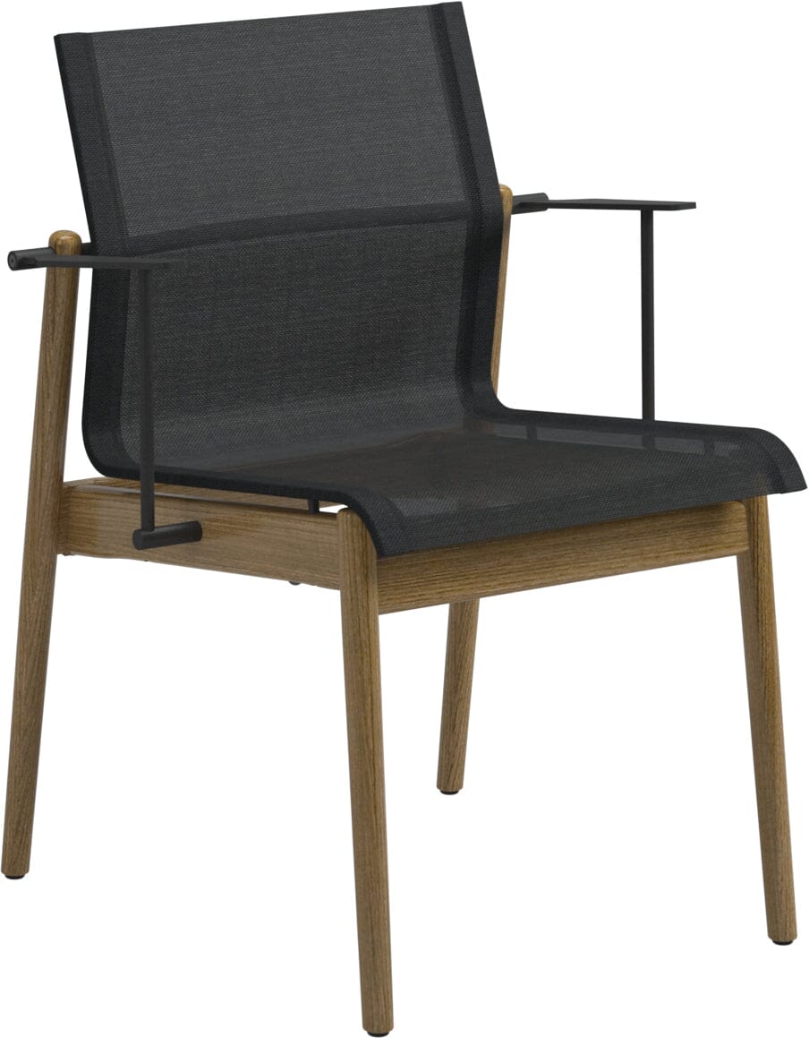 Gloster Sway Teak Fauteuil repas Meteor / Anthracite Sling