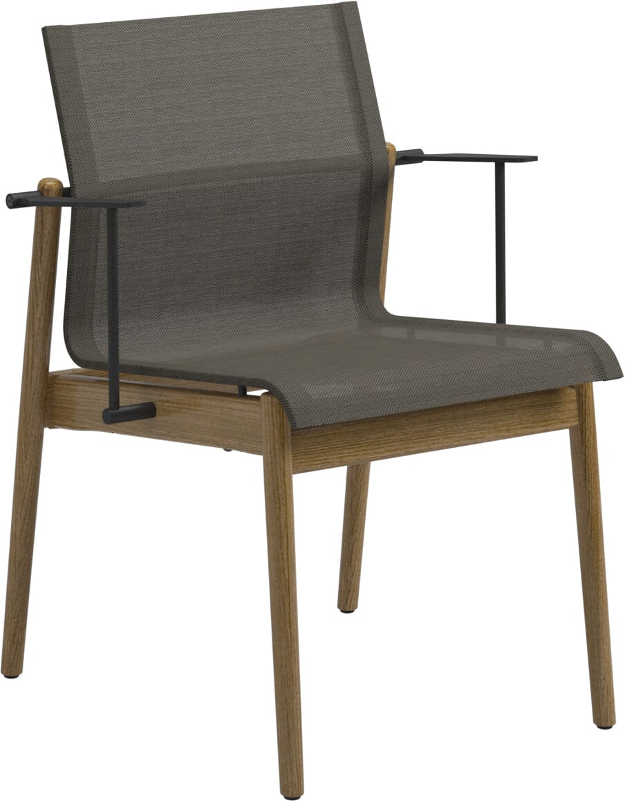 Gloster Sway Teak Fauteuil repas Meteor / Granite Sling