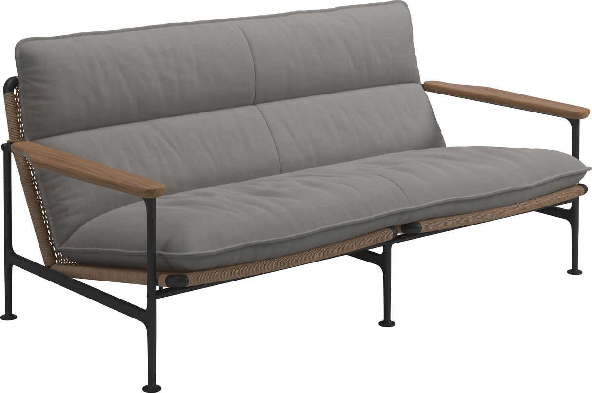 Gloster Zenith Canapé 2 places avec Teak Arms (Meteor) Grade B (OP) Fife Canvas Grey 0032