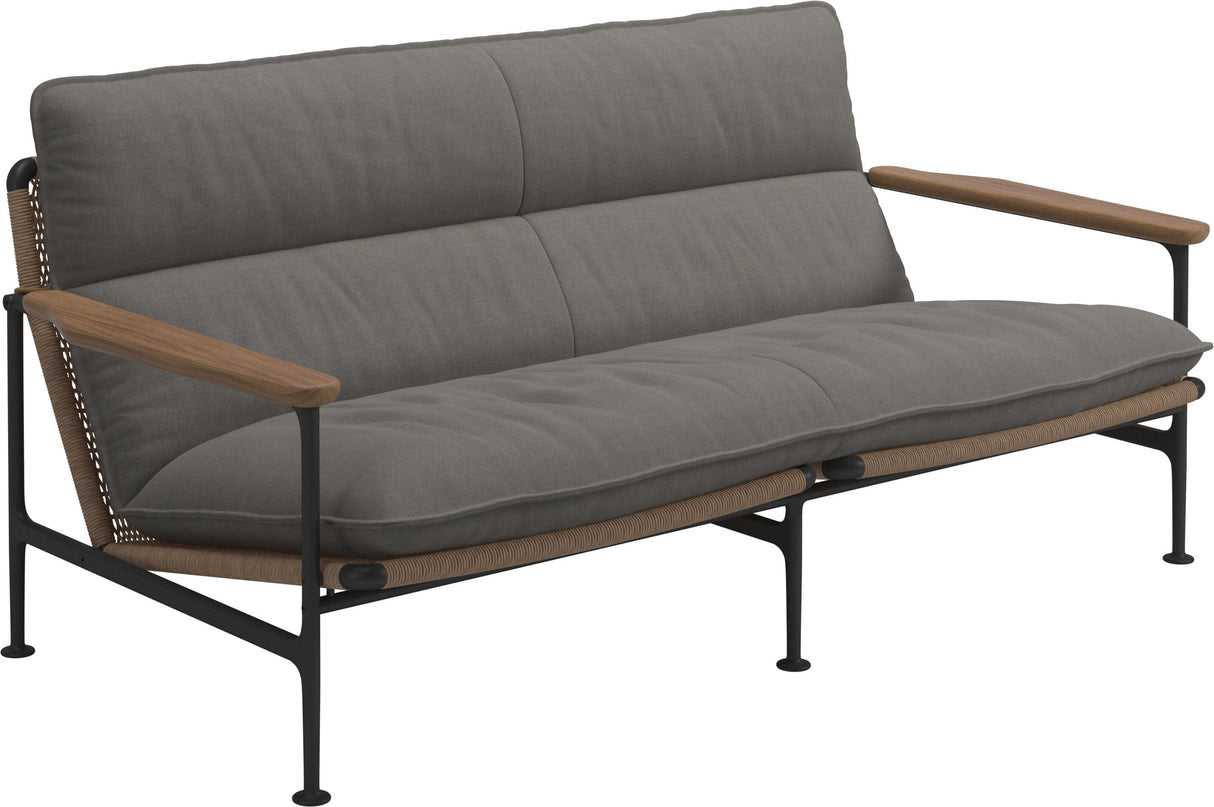 Gloster Zenith Canapé 2 places avec Teak Arms (Meteor) Grade B (OP) Fife Rainy Grey 0044