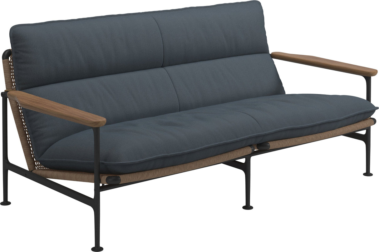 Gloster Zenith Canapé 2 places avec Teak Arms (Meteor) Grade D (ST) Tuck Denim 0157