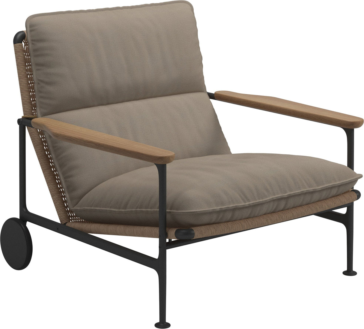 Gloster Zenith Fauteuil club - Lounge Chair avec Teak Arms (Meteor) Grade B (WR) Blend Sand 0147