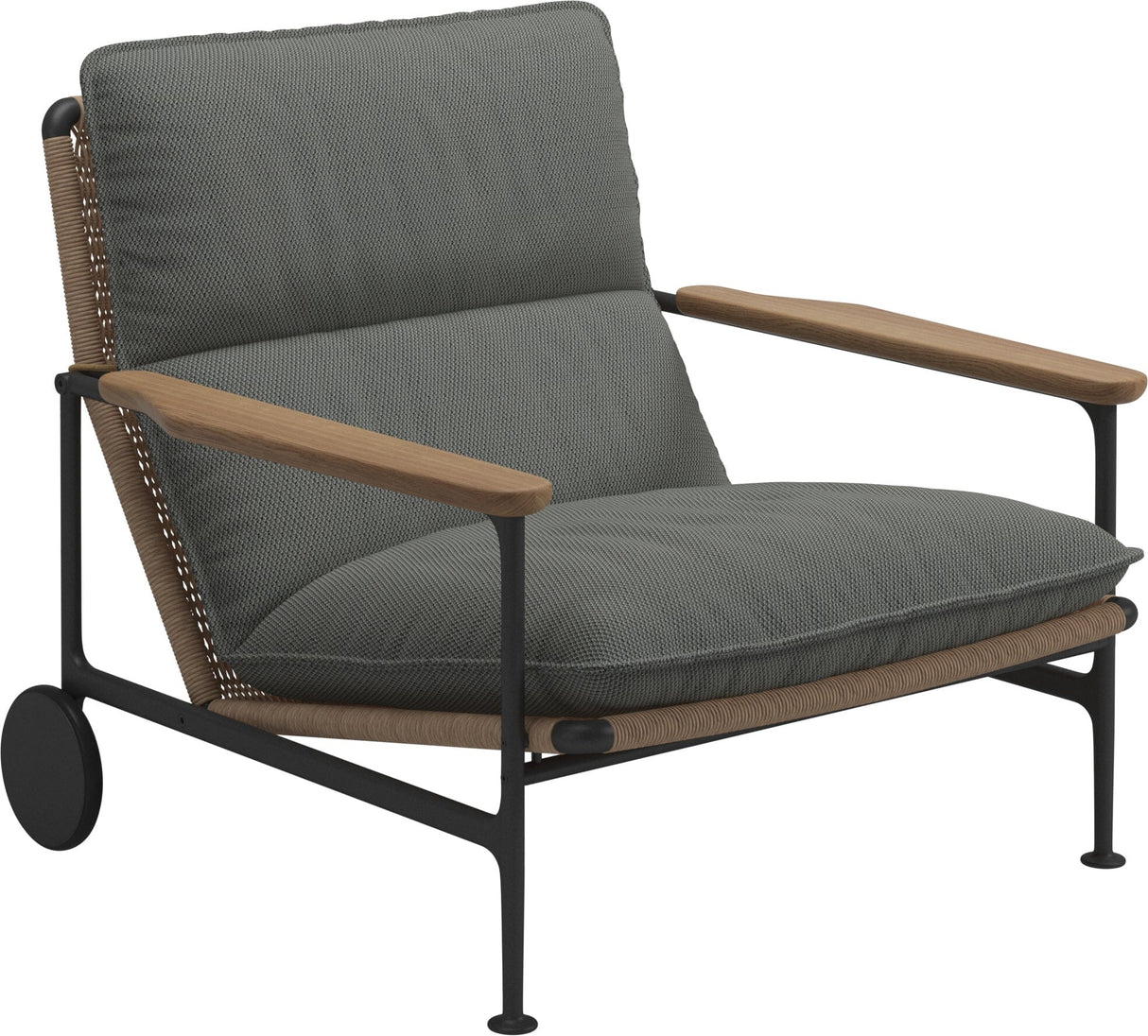 Gloster Zenith Fauteuil club - Lounge Chair avec Teak Arms (Meteor) Grade C (OP) Lopi Charcoal 0132
