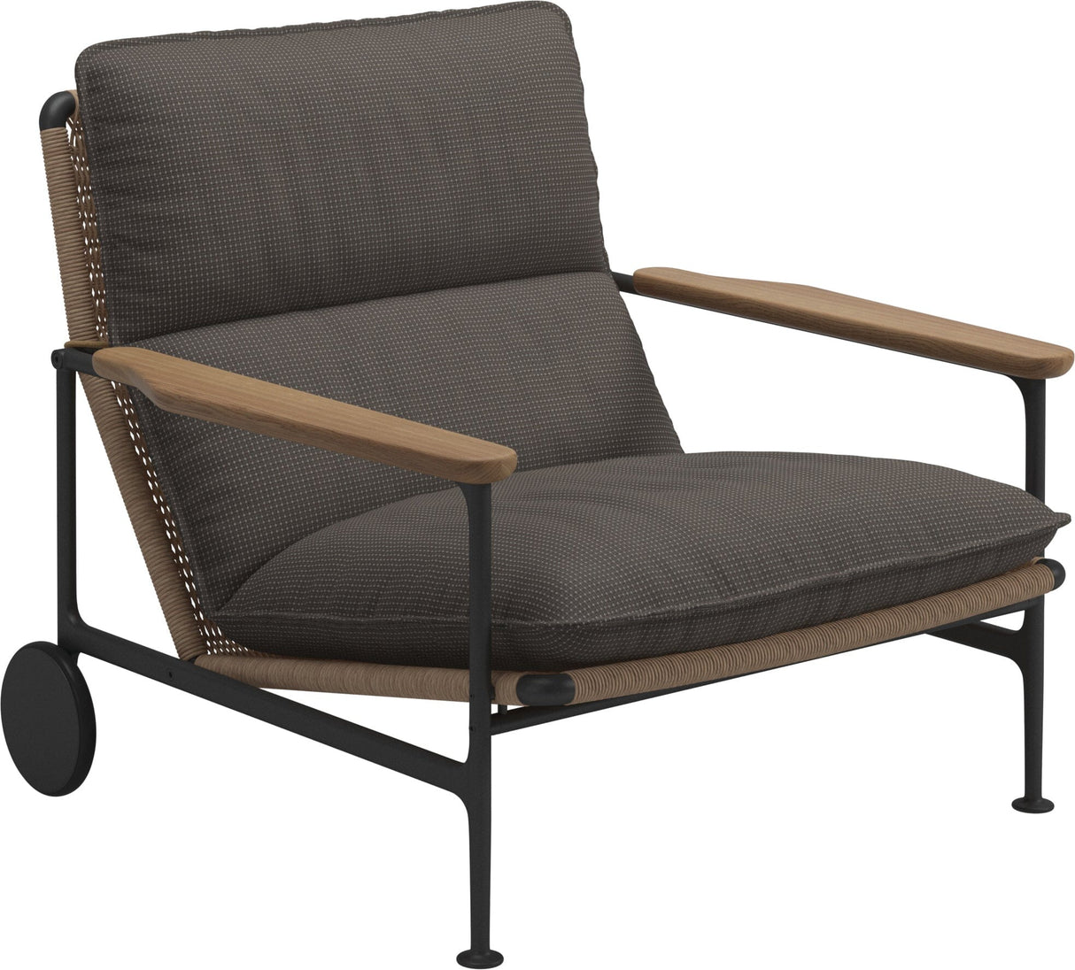 Gloster Zenith Fauteuil club - Lounge Chair avec Teak Arms (Meteor) Grade C (OP) Robben Charcoal 0083