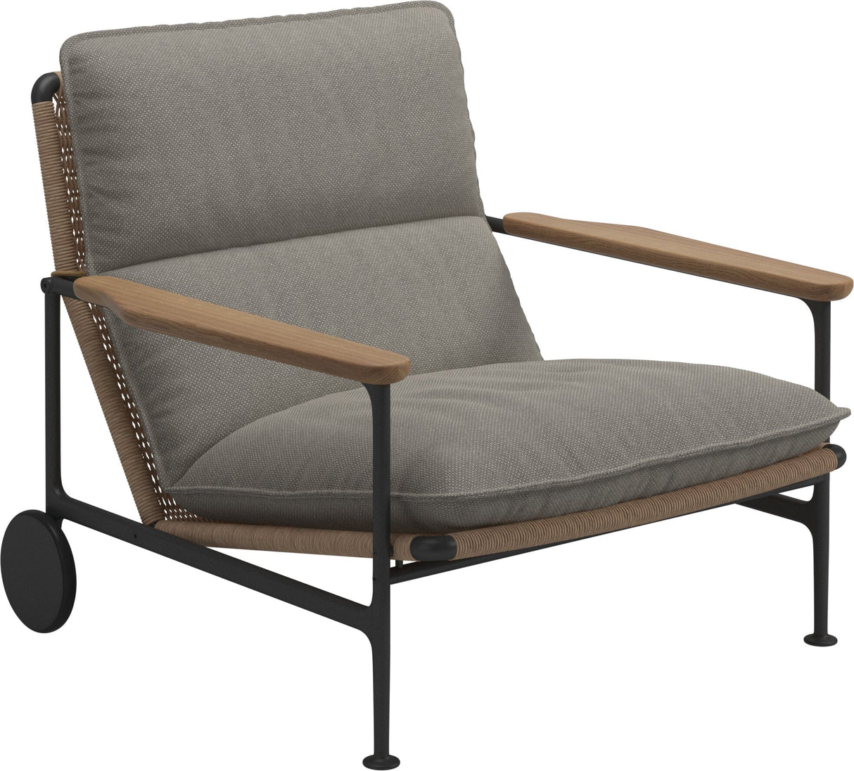 Gloster Zenith Fauteuil club - Lounge Chair avec Teak Arms (Meteor) Grade C (OP) Robben Grey 0085