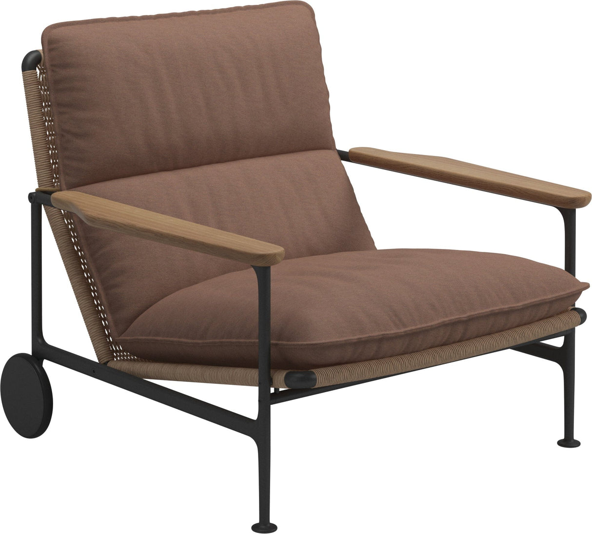 Gloster Zenith Fauteuil club - Lounge Chair avec Teak Arms (Meteor) Grade D (ST) Tuck Cider 0121
