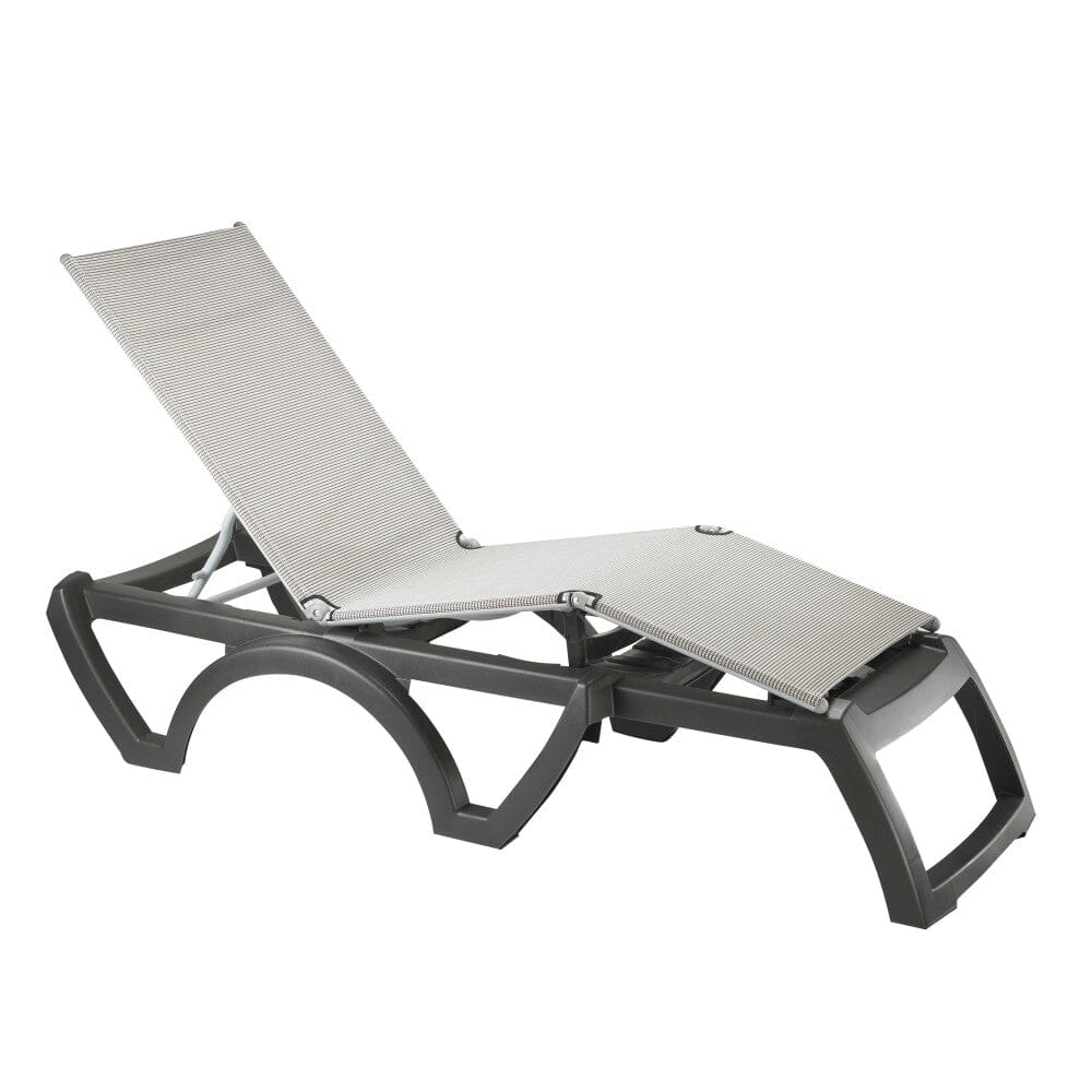 Grosfillex Bali Bain de soleil empilable Anthracite / T9 Ecru