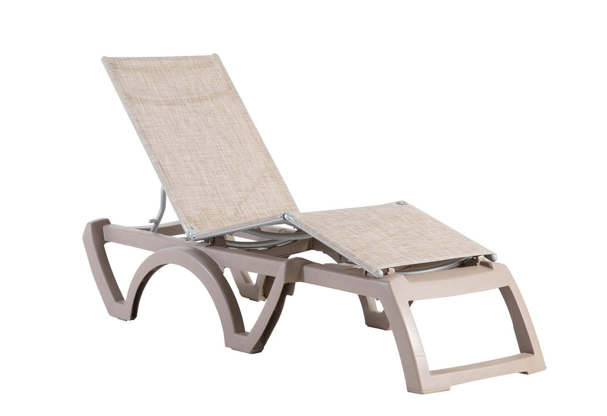 Grosfillex Bali Bain de soleil empilable Taupe / T42 Straw