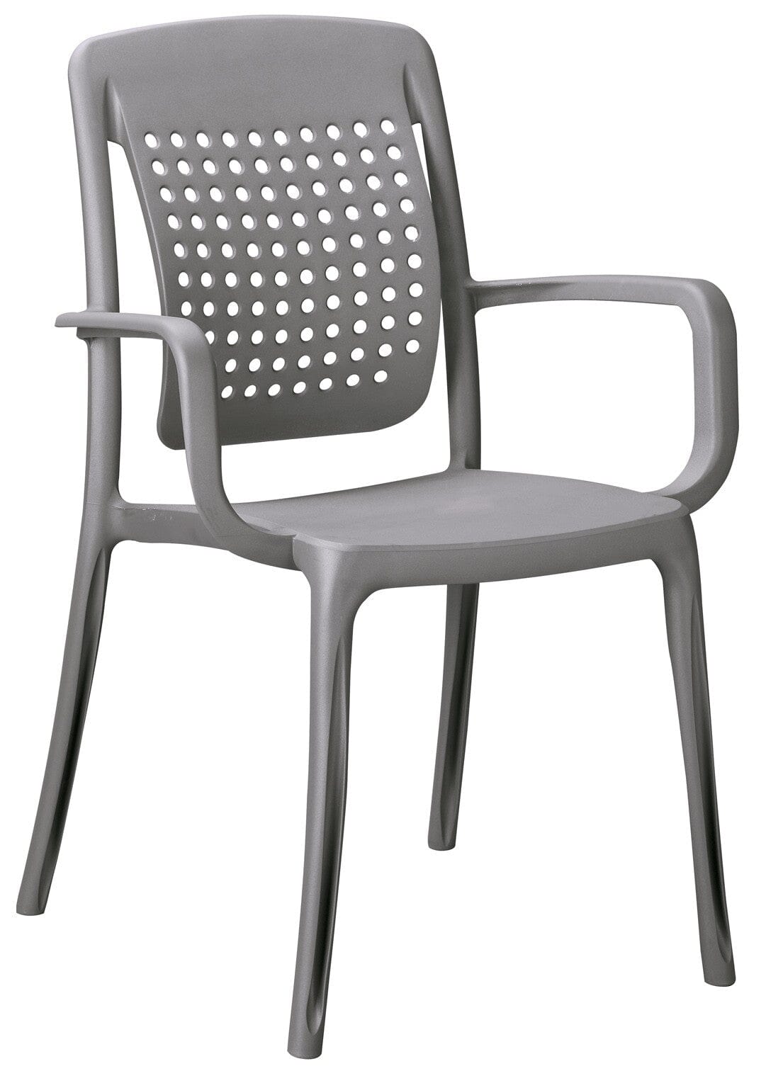 Grosfillex Factory Fauteuil repas empilable Gris Platinium