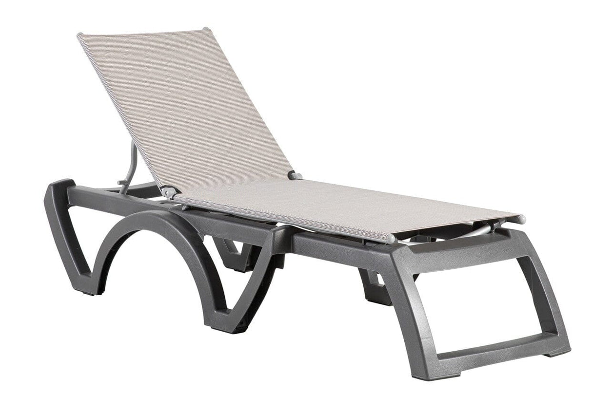 Grosfillex Jamaïca Bain de soleil empilable Anthracite / T2 Capuccino