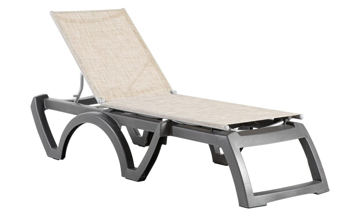 Grosfillex Jamaïca Bain de soleil empilable Anthracite / T42 Straw