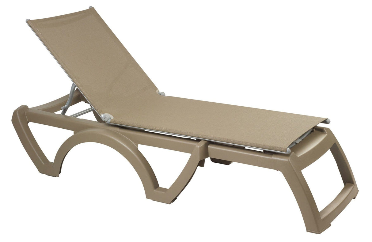 Grosfillex Jamaïca Bain de soleil empilable Taupe / T21 Taupe