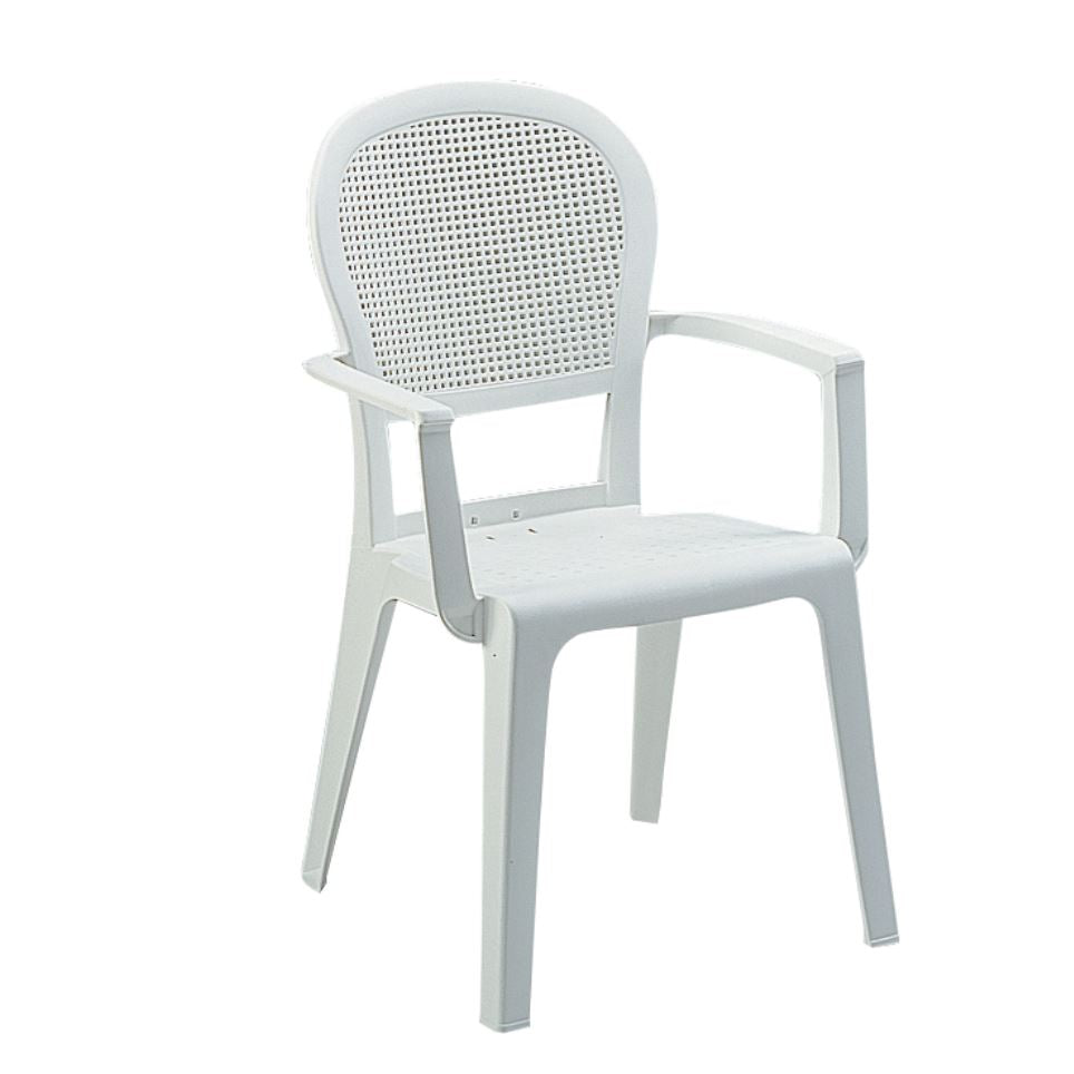 Grosfillex Madras Fauteuil repas empilable Blanc