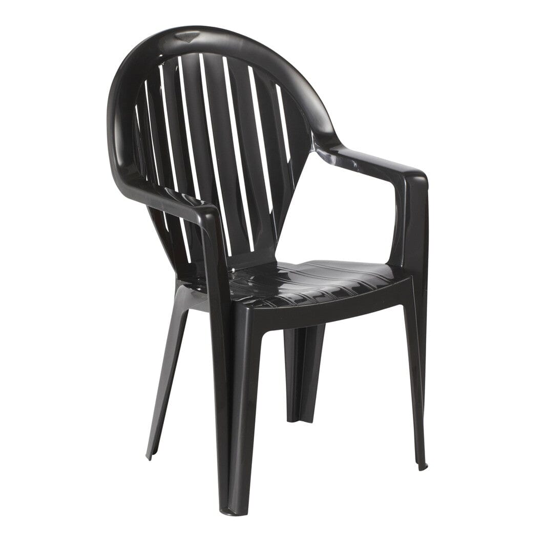 Grosfillex Miami Fauteuil repas empilable Anthracite