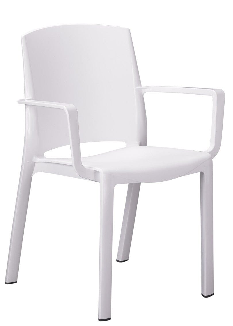 Grosfillex Milton Fauteuil repas empilable Blanc