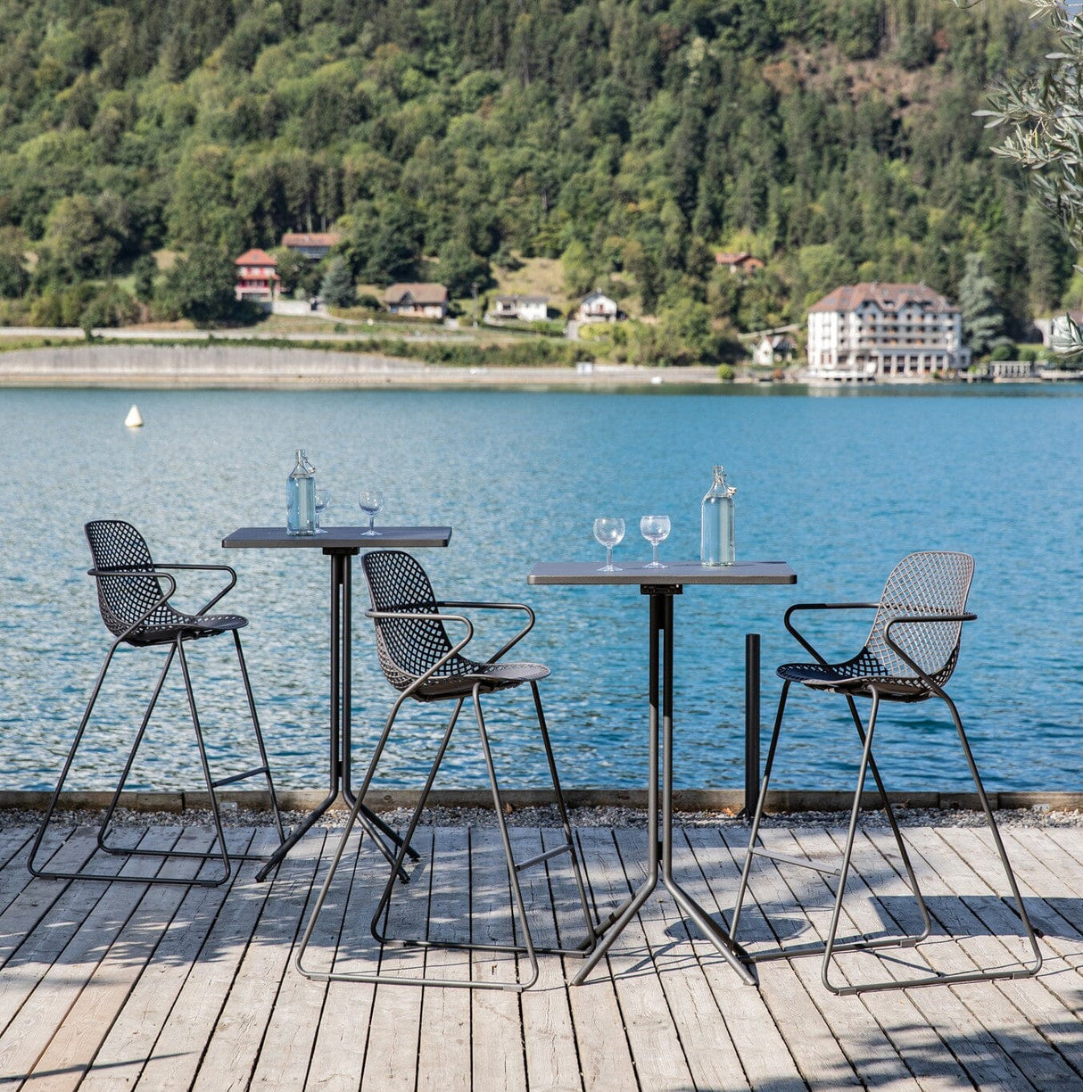 Grosfillex Ramatuelle 73 Duo Table haute rabattable 70x70cm H:109cm